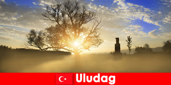 Khách du lịch đi bộ đường dài tận hưởng thiên nhiên tuyệt đẹp ở Uludag Thổ Nhĩ Kỳ